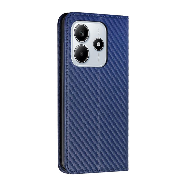 For Redmi Note 14 5G Carbon Fiber Texture Magnetic Flip Leather Phone Case