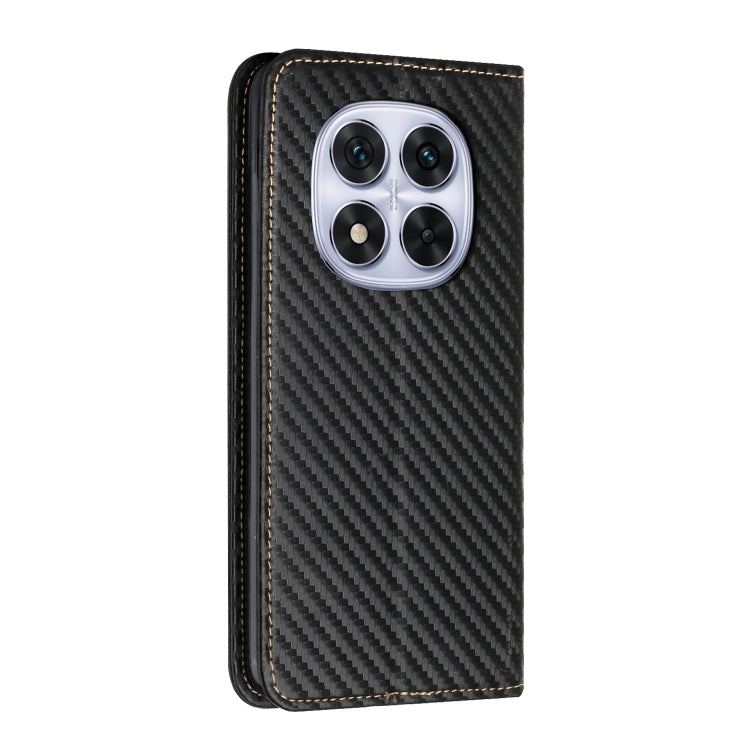 For Redmi Note 14 Pro 5G Carbon Fiber Texture Magnetic Flip Leather Phone Case
