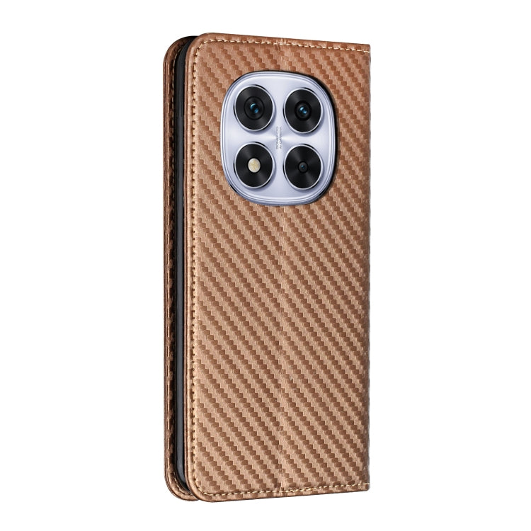 For Redmi Note 14 Pro 5G Carbon Fiber Texture Magnetic Flip Leather Phone Case
