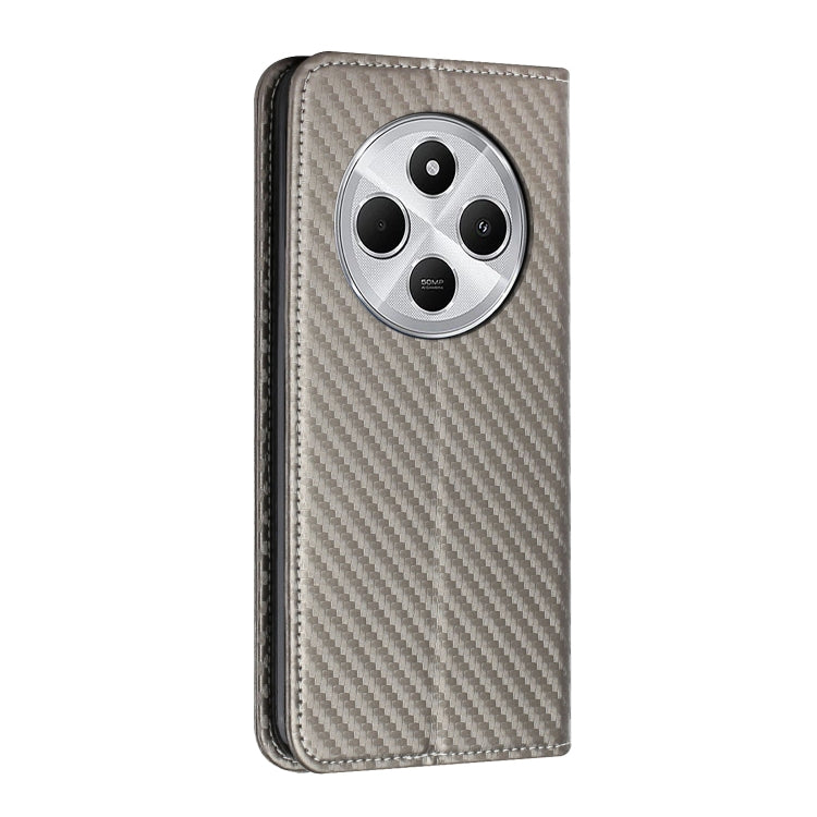 For Redmi 14C 4G Carbon Fiber Texture Magnetic Flip Leather Phone Case