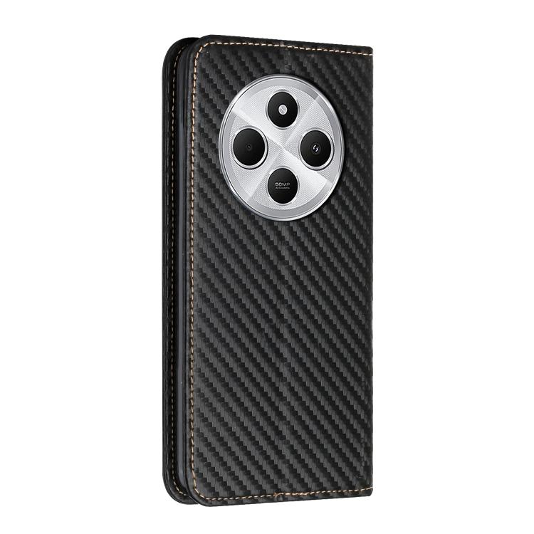 For Redmi A4 5G Carbon Fiber Texture Magnetic Flip Leather Phone Case