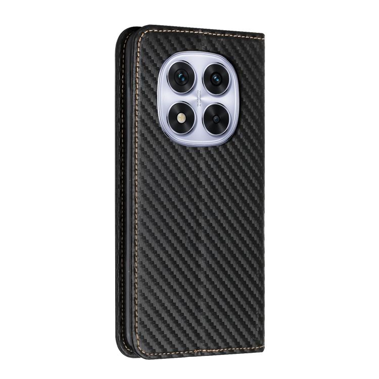 For Redmi Note 14 Pro 4G Carbon Fiber Texture Magnetic Flip Leather Phone Case