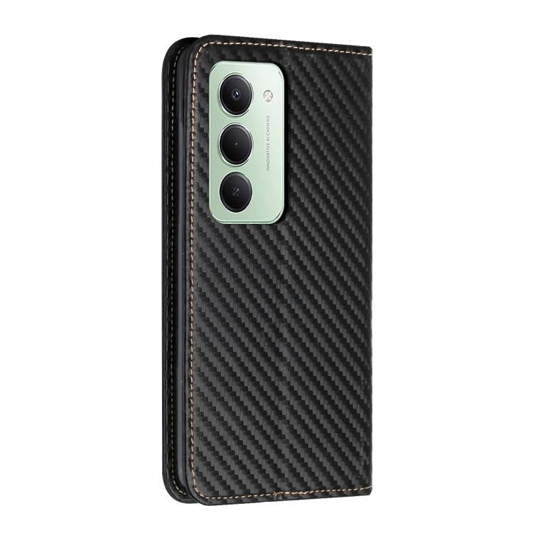 For Redmi 15 5G / 4G EU 171mm Carbon Fiber Texture Magnetic Flip Leather Phone Case