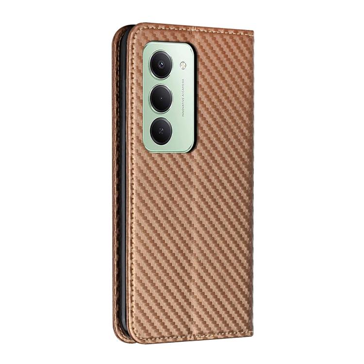 For Redmi 15 5G / 4G EU 171mm Carbon Fiber Texture Magnetic Flip Leather Phone Case
