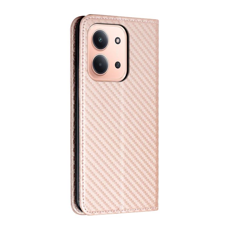 For Redmi 15C 5G / 4G EU 173mm Carbon Fiber Texture Magnetic Flip Leather Phone Case