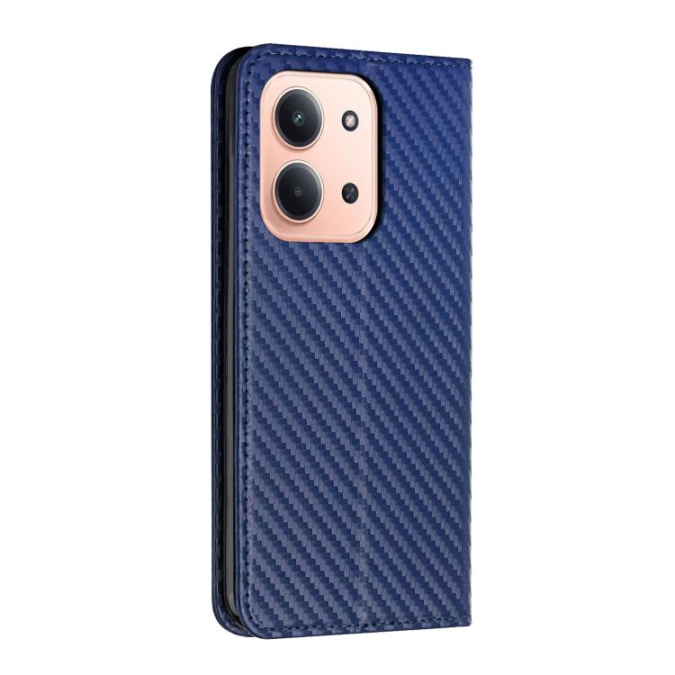 For Redmi 15C 5G / 4G Global 171mm Carbon Fiber Texture Magnetic Flip Leather Phone Case