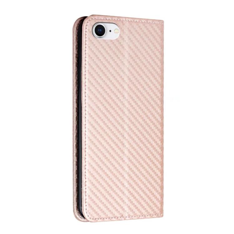 For iPhone 17e / 16e Carbon Fiber Texture Magnetic Flip Leather Phone Case
