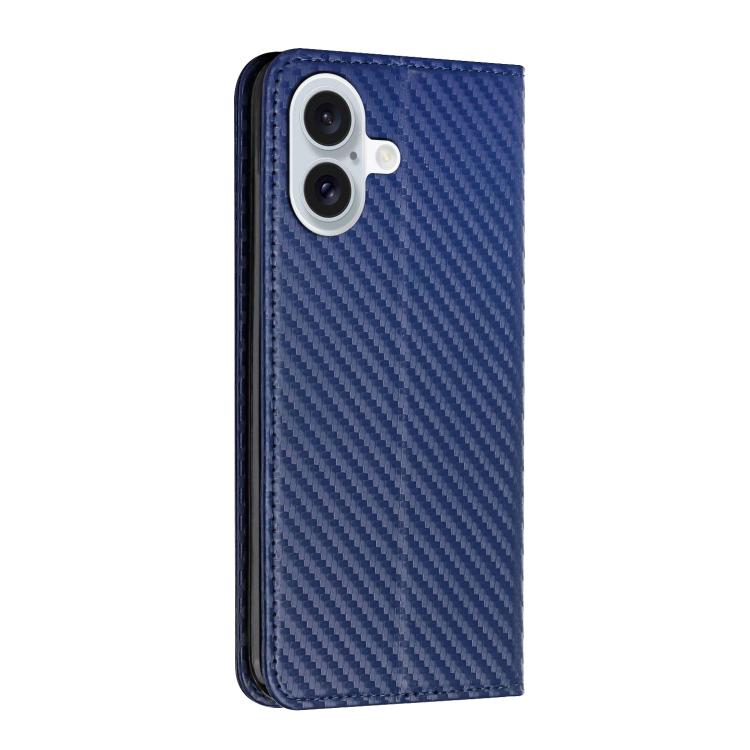 For iPhone 17 Carbon Fiber Texture Magnetic Flip Leather Phone Case