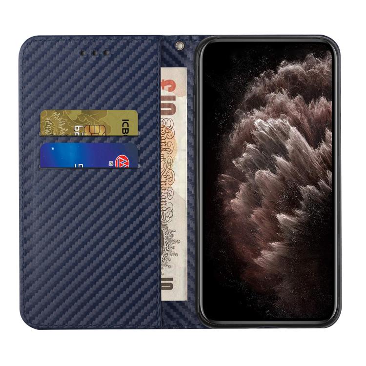 For iPhone 17 Carbon Fiber Texture Magnetic Flip Leather Phone Case