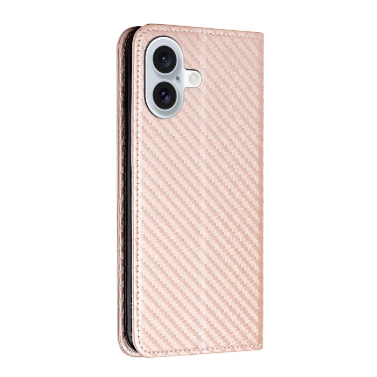 For iPhone 17 Carbon Fiber Texture Magnetic Flip Leather Phone Case