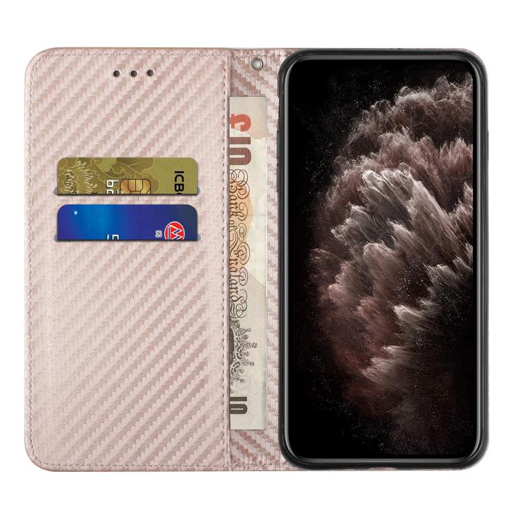 For iPhone 17 Carbon Fiber Texture Magnetic Flip Leather Phone Case