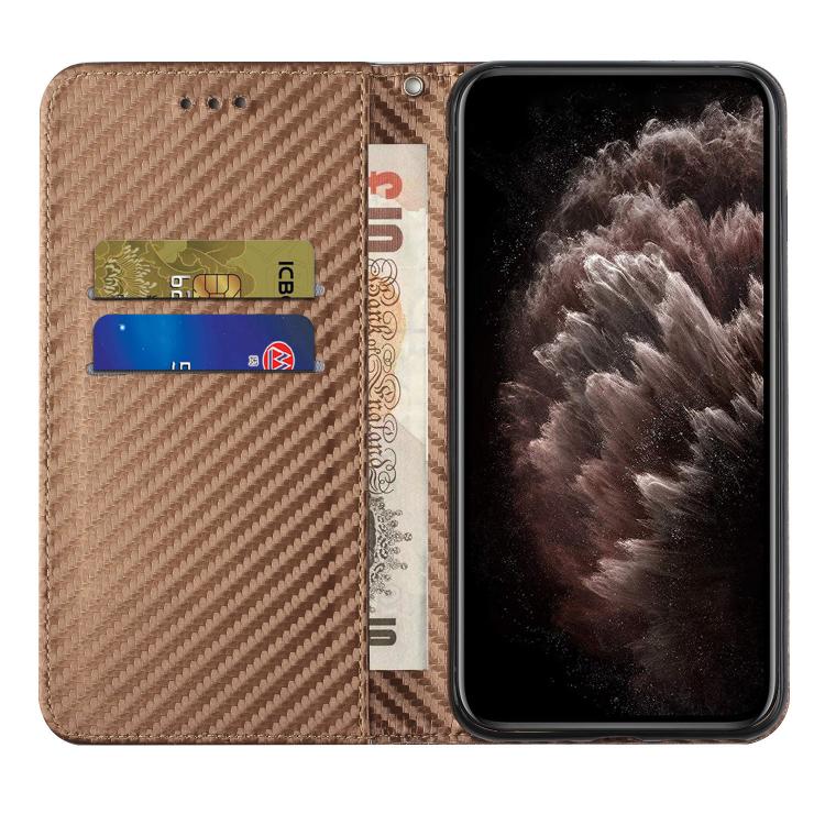 For iPhone 17 Pro Carbon Fiber Texture Magnetic Flip Leather Phone Case