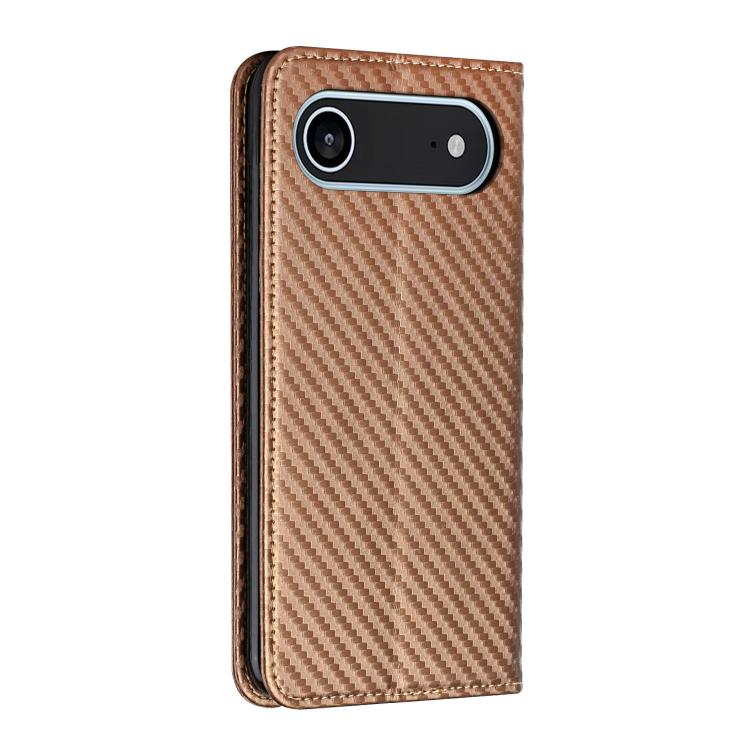 For iPhone Air Carbon Fiber Texture Magnetic Flip Leather Phone Case
