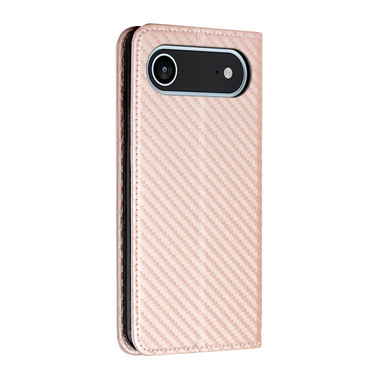 For iPhone Air Carbon Fiber Texture Magnetic Flip Leather Phone Case