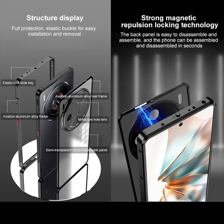 For ZTE nubia Z60S Pro Snap Buckle Metal Frame Frosted Phone Case