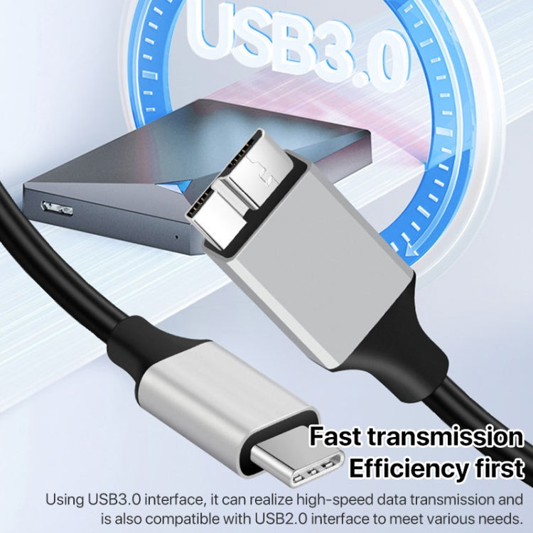 USB-C / Type-C 3.0 to Micro B Mobile Hard Disk Adapter Cable, Length:1m