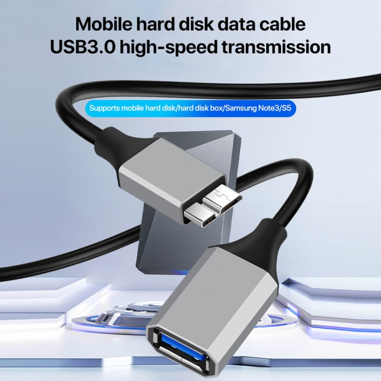 USB 3.0 A Female to Micro B Mobile Hard Disk Adapter Cable, Length:0.2m
