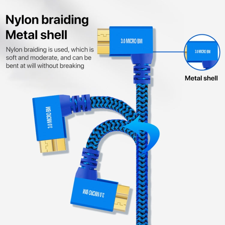 USB 3.0 A to Micro B 3.0 Male Mobile Hard Drive Data Connection Cable, Length:1m - Blue