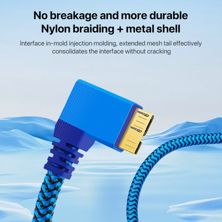USB 3.0 A to Micro B 3.0 Male Mobile Hard Drive Data Connection Cable, Length:1m - Blue