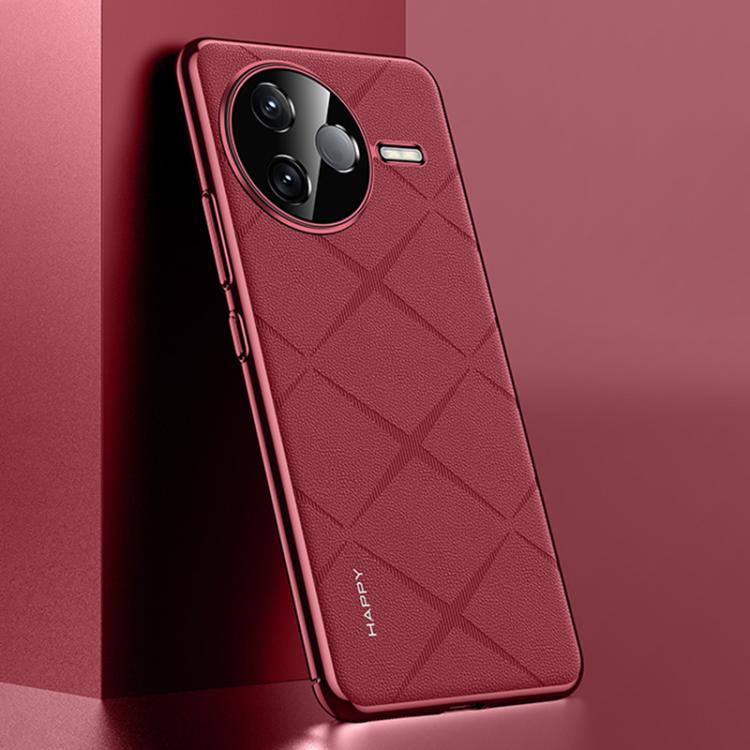 For Redmi K80 Plain Leather PC Phone Case