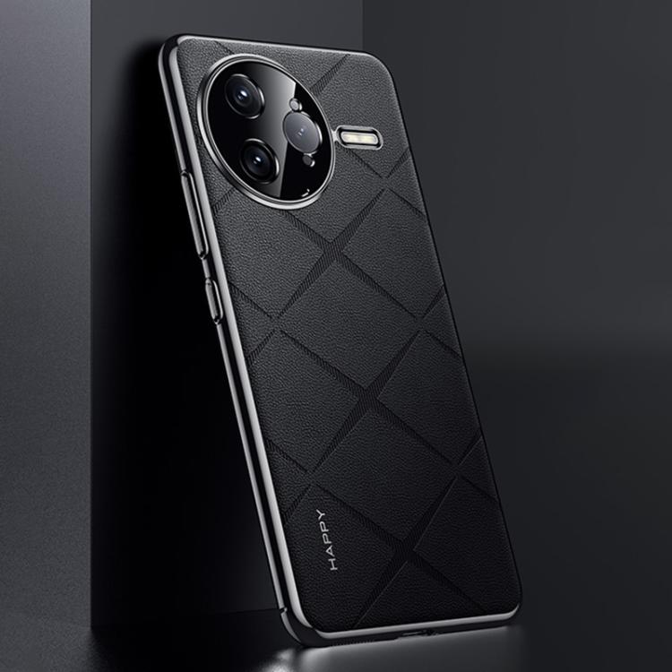 For Redmi K80 Pro Plain Leather PC Phone Case