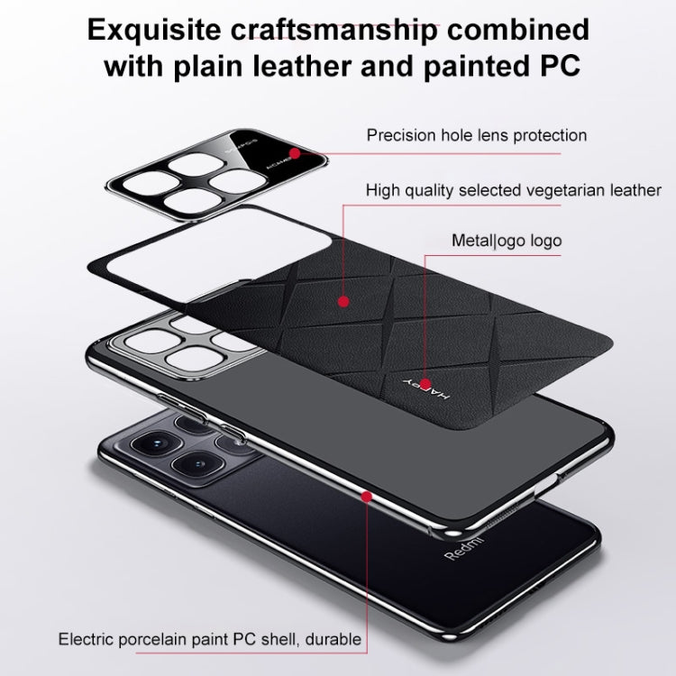 For Redmi K80 Plain Leather PC Phone Case