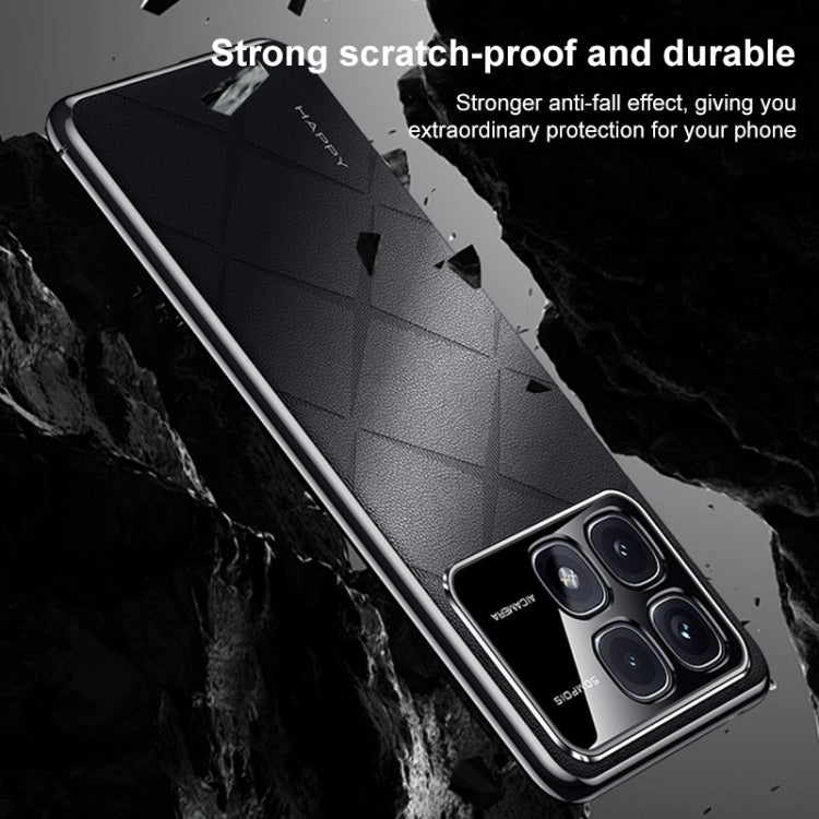 For Redmi K80 Pro Plain Leather PC Phone Case