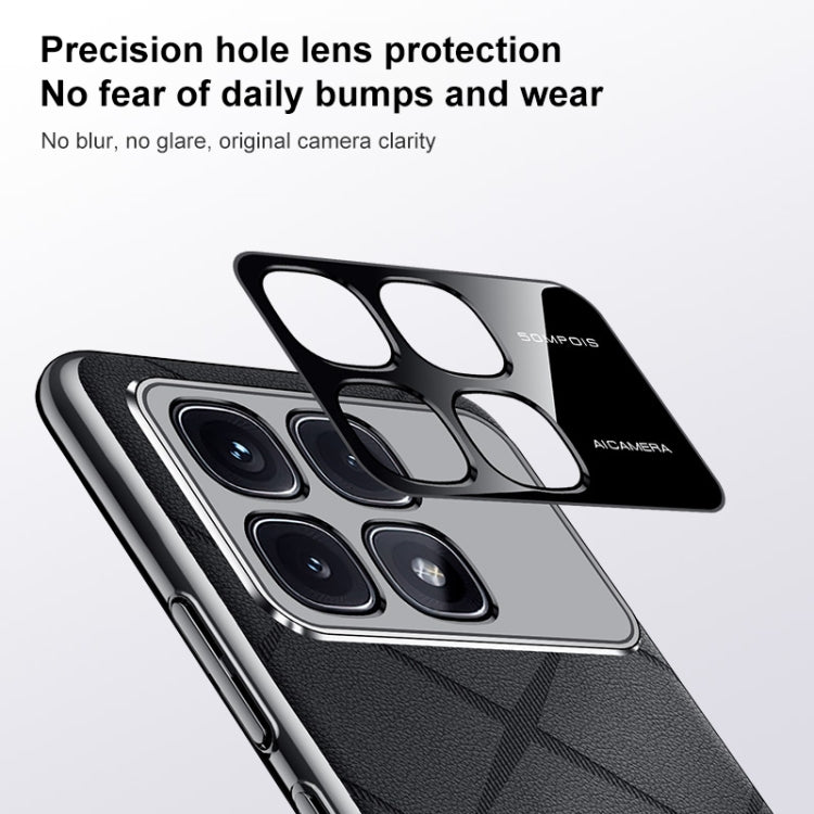 For Redmi K80 Plain Leather PC Phone Case