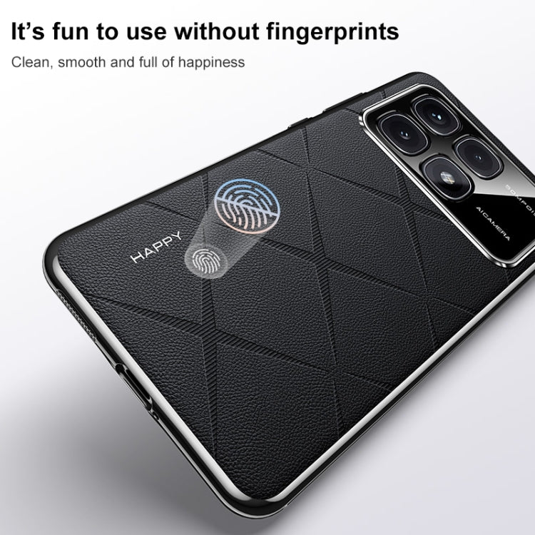 For Redmi K80 Pro Plain Leather PC Phone Case