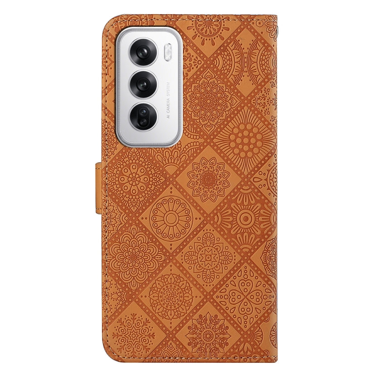 For OPPO Reno12 5G Global Ethnic Style Embossed Pattern Leather Phone Case