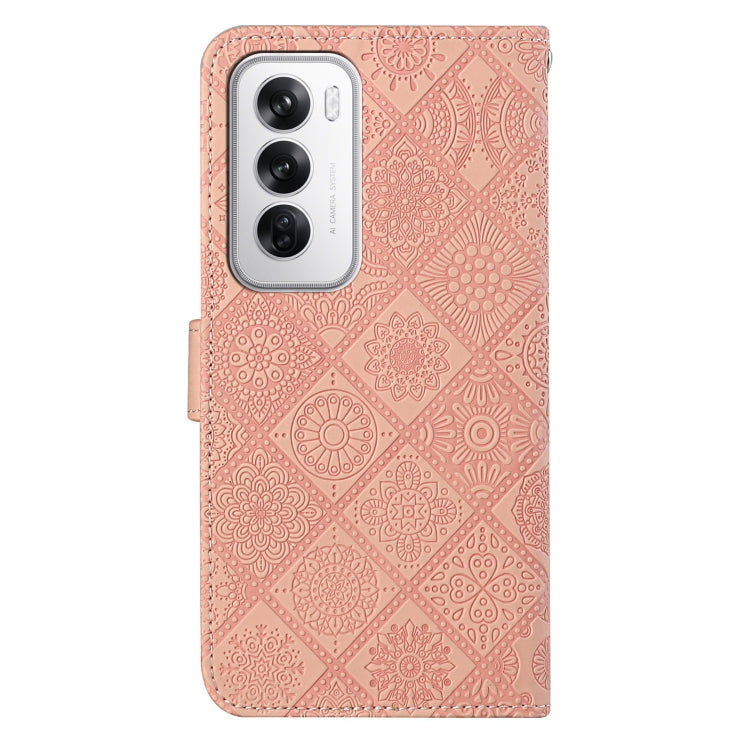 For OPPO Reno12 5G Global Ethnic Style Embossed Pattern Leather Phone Case