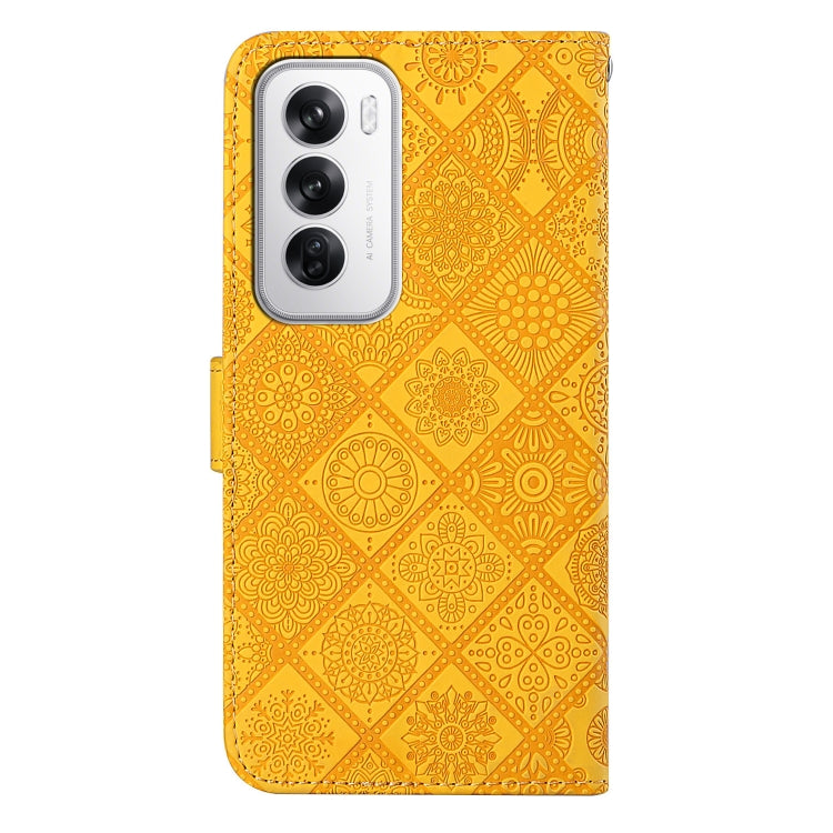 For OPPO Reno12 5G Global Ethnic Style Embossed Pattern Leather Phone Case