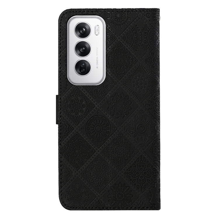 For OPPO Reno12 5G Global Ethnic Style Embossed Pattern Leather Phone Case