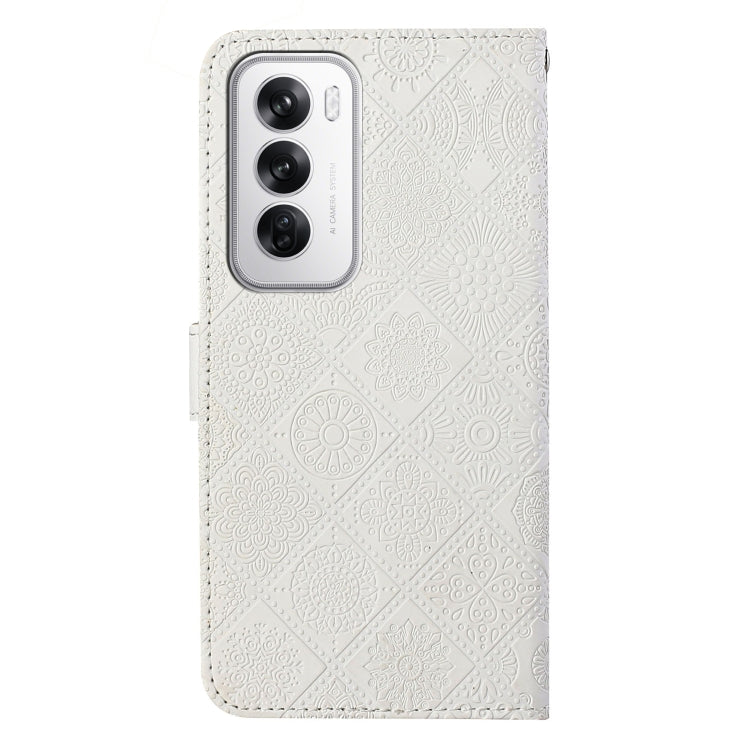 For OPPO Reno12 5G Global Ethnic Style Embossed Pattern Leather Phone Case