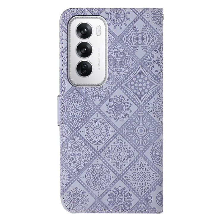 For OPPO Reno12 5G Global Ethnic Style Embossed Pattern Leather Phone Case