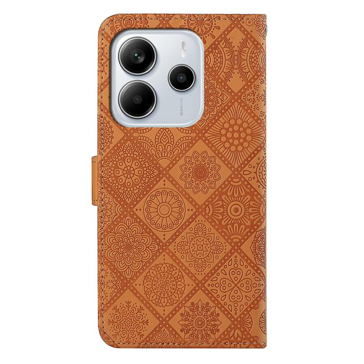 For Redmi Note 14 4G 163.25mm Ethnic Style Embossed Pattern Leather Phone Case
