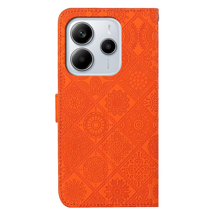 For Redmi Note 14 4G 163.25mm Ethnic Style Embossed Pattern Leather Phone Case