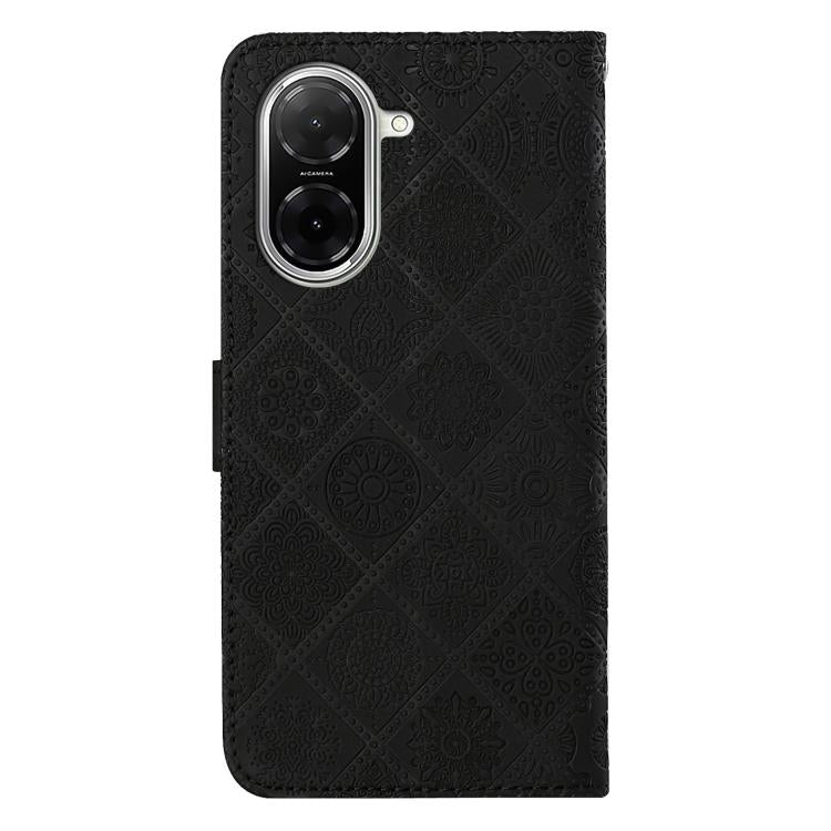 For Redmi A5 4G 171.7mm / Poco C71 Ethnic Style Embossed Pattern Leather Phone Case