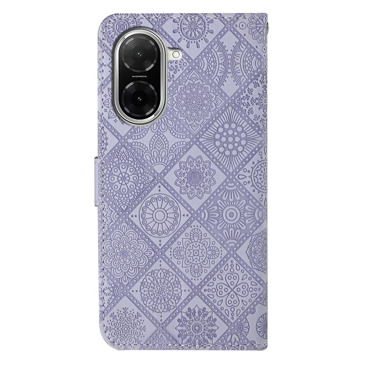 For Redmi A5 4G 171.7mm / Poco C71 Ethnic Style Embossed Pattern Leather Phone Case