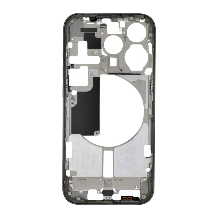 For iPhone 15 Pro Middle Frame Bezel Plate with Side Keys + Card Tray, Version:China Version - Black