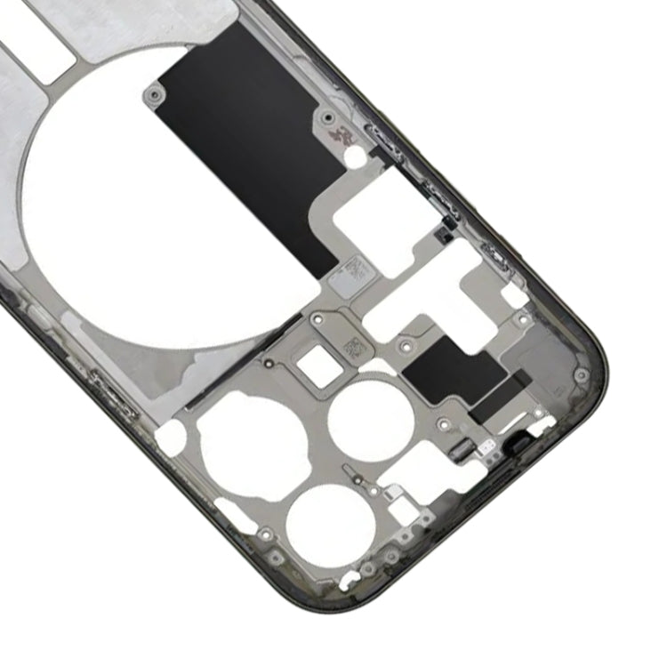 For iPhone 15 Pro Middle Frame Bezel Plate with Side Keys + Card Tray, Version:CE EU Version - Black