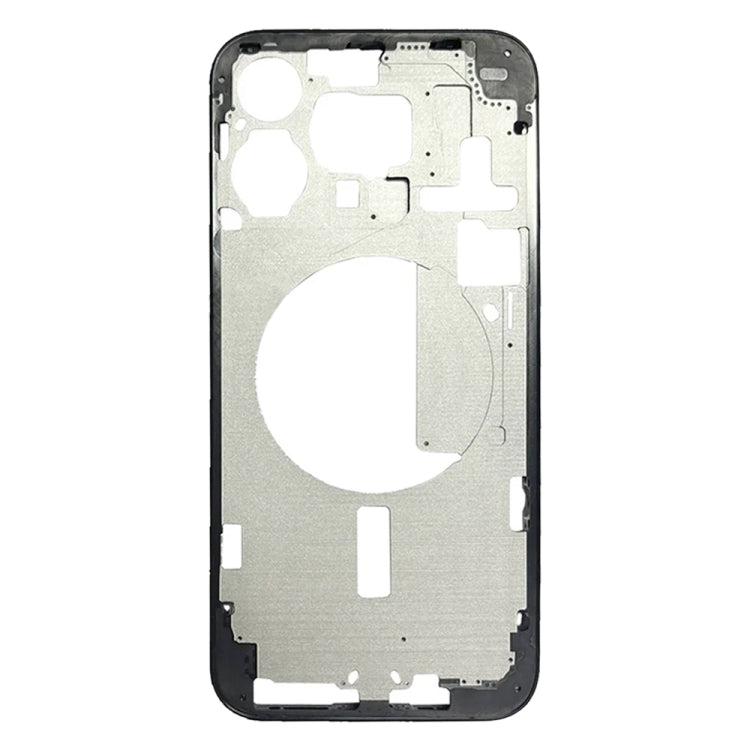 For iPhone 15 Pro Max Middle Frame Bezel Plate with Side Keys + Card Tray, Version:China Version - Black
