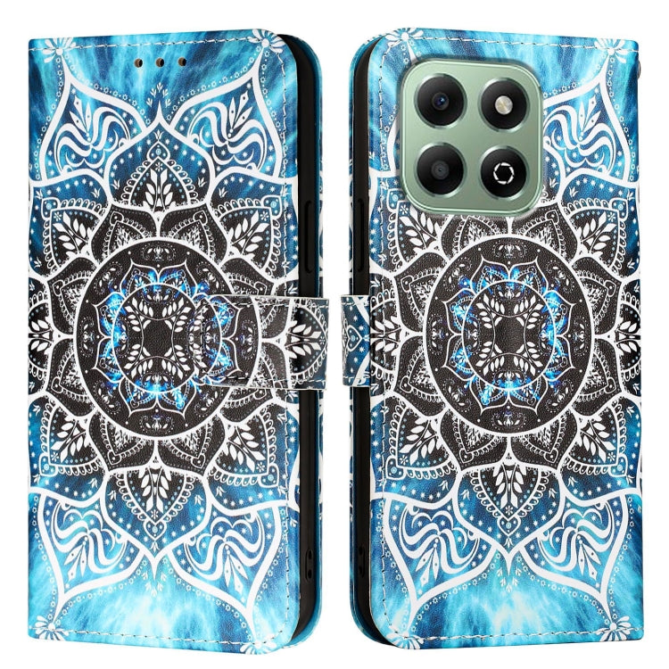 For Honor X6b Colored Drawing Pattern Plain Weave Leather Phone Case