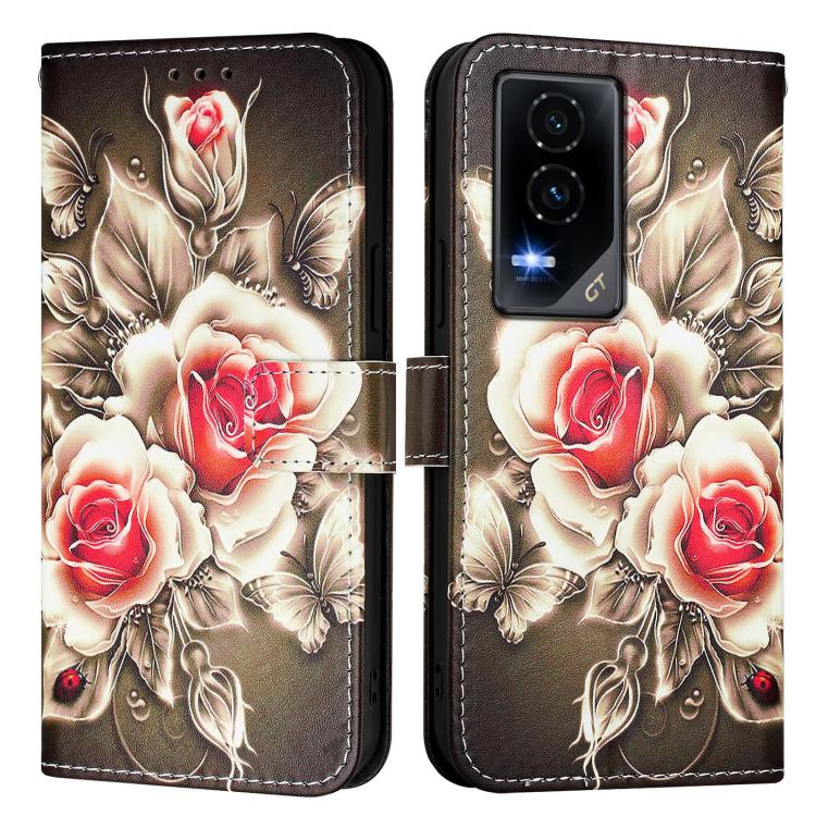 For Honor GT Colored Drawing Pattern Plain Weave Leather Phone Case