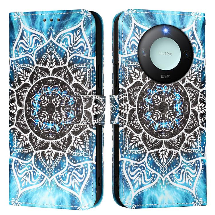 For Honor X9c Smart 5G Colored Drawing Pattern Plain Weave Leather Phone Case