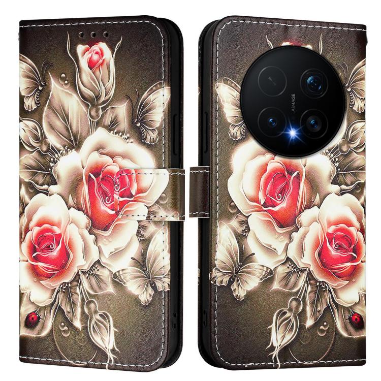 For Honor Magic8 Pro Colored Drawing Pattern Plain Weave Leather Phone Case