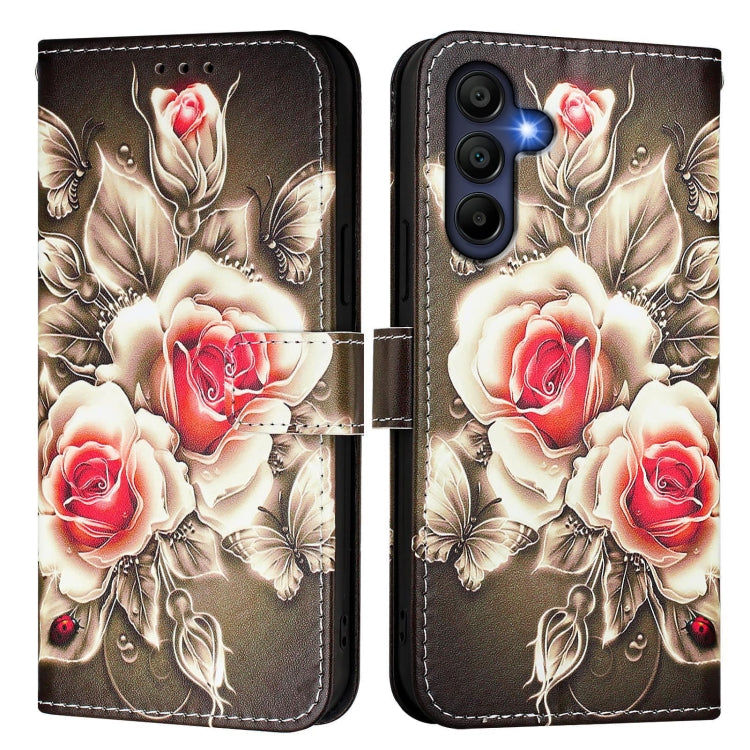 For Samsung Galaxy A16 5G Colored Drawing Pattern Plain Weave Leather Phone Case