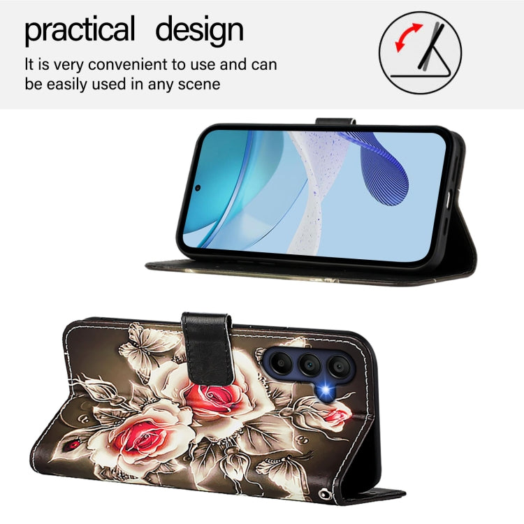 For Samsung Galaxy A16 5G Colored Drawing Pattern Plain Weave Leather Phone Case