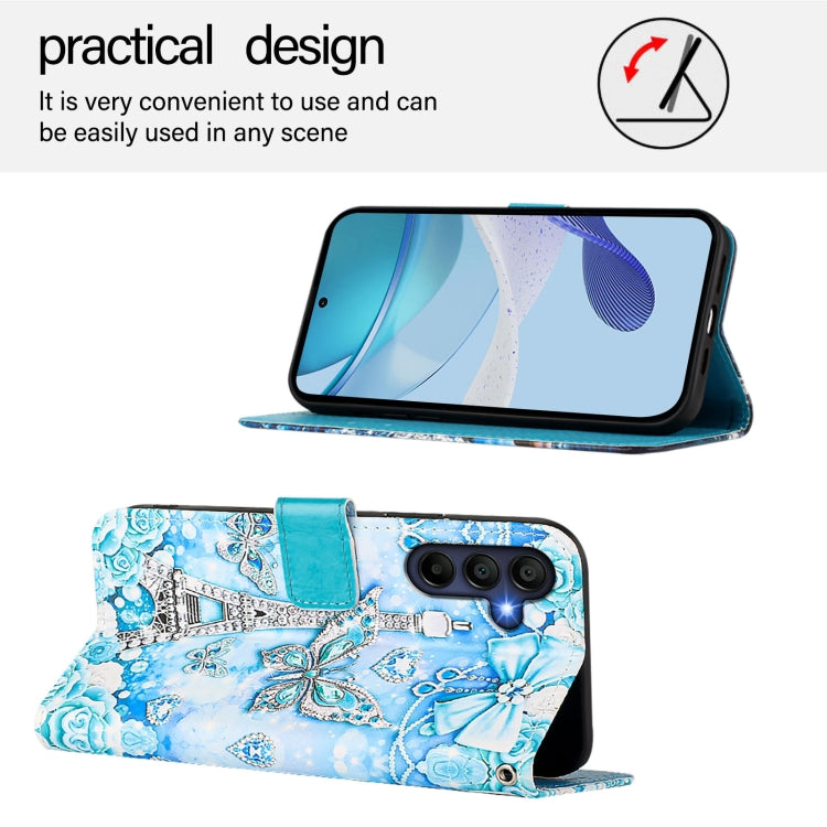 For Samsung Galaxy A16 5G Colored Drawing Pattern Plain Weave Leather Phone Case