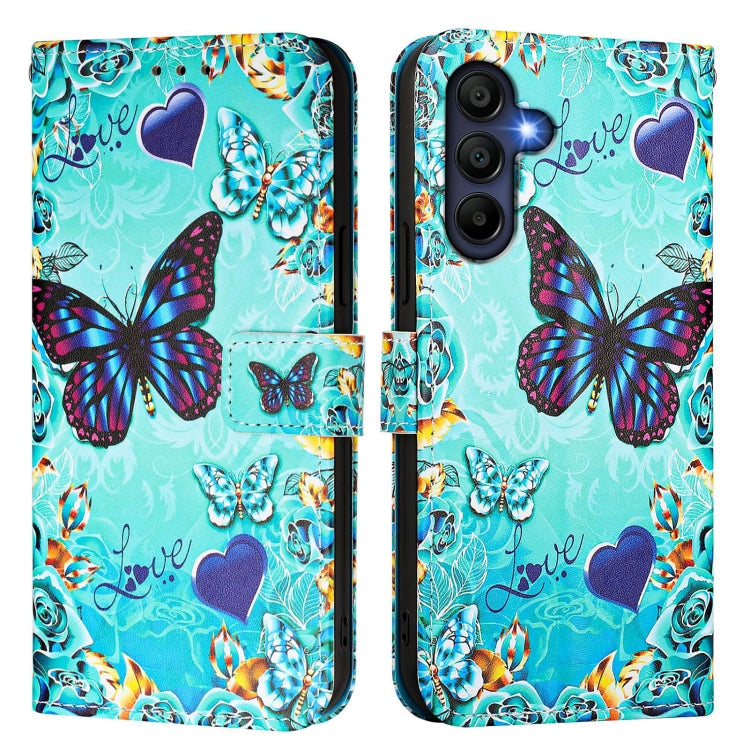 For Samsung Galaxy A16 5G Colored Drawing Pattern Plain Weave Leather Phone Case